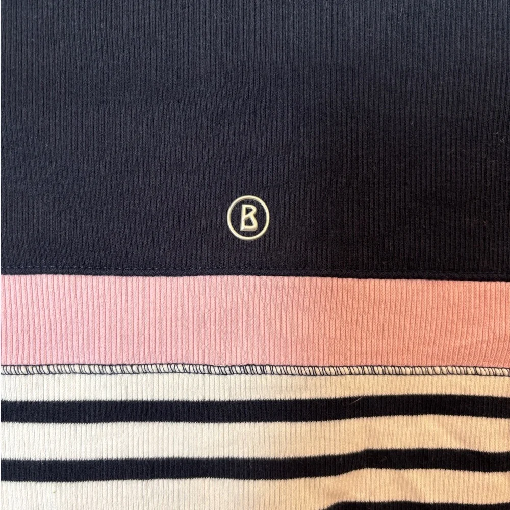 Bogner Striped Navy and White T-Shirt with Pink Sequin Detail Women’s M/L or 10 - Picture 4 of 8